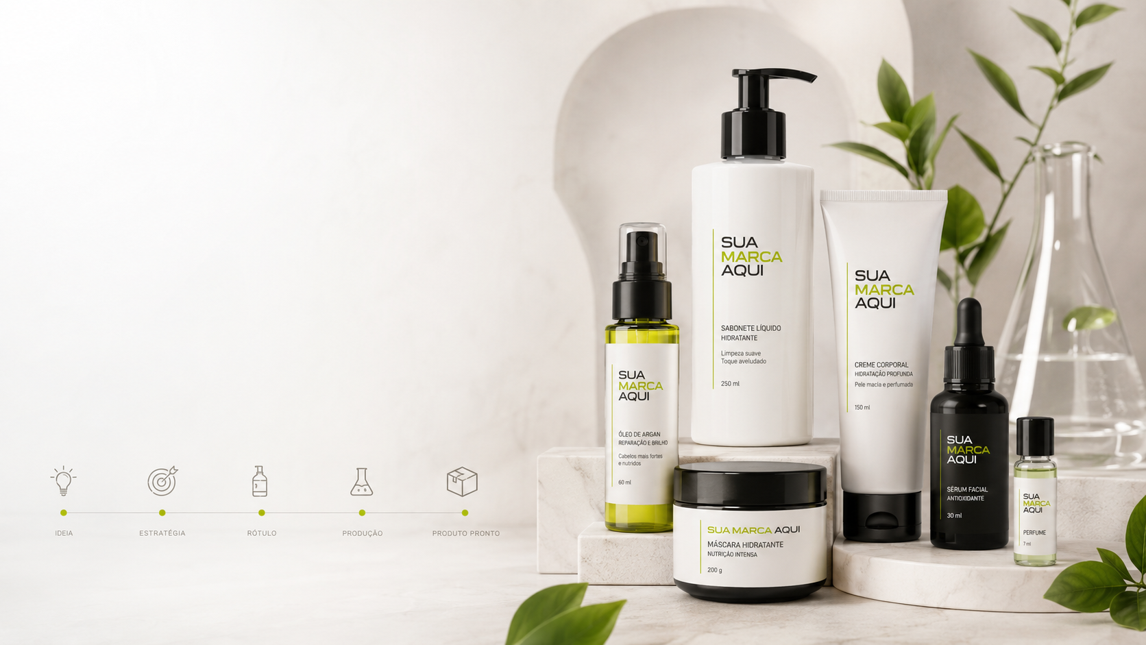 Linha de cosméticos personalizados com marca própria da DUO MARCAS